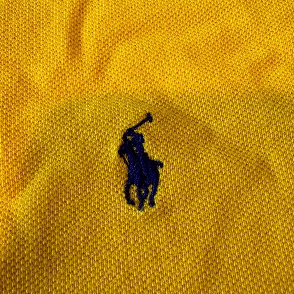 VintagePolo by Ralph Lauren polo shirt, yellow with royal blue horse Sz XXL mens - Picture 6 of 12